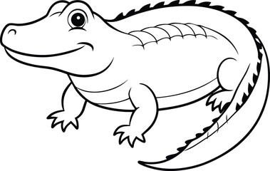 Vector illustration of a cartoon alligator