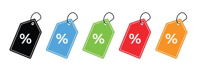 Red Sale Badges and Discount Labels Collection – Vector Tags for Promotions, Offers, and Shopping Banners, vector illustration.