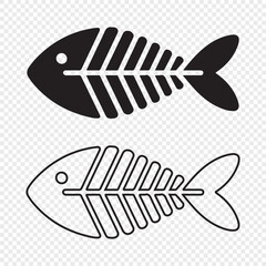 Fishbone skeleton silhouette vector. Fishbone icon. Vector eps 10