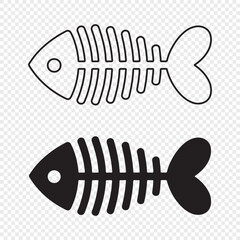 Fishbone skeleton silhouette vector. Fishbone icon. Vector eps 10