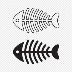 Fishbone skeleton silhouette vector. Fishbone icon. Vector eps 10