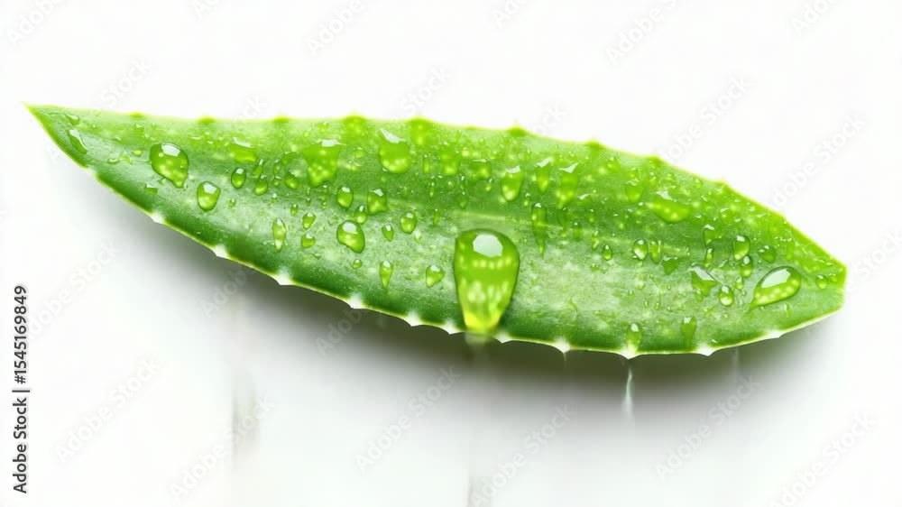 Poster A small-scale view of a leaf's surface featuring tiny water droplets, suitable for use in illustrations or designs related to nature and the environment