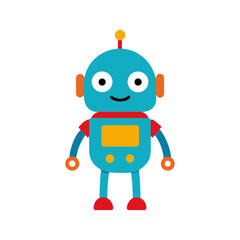 Fototapeta premium hand drawn kids robot doodle style vector art illustration.