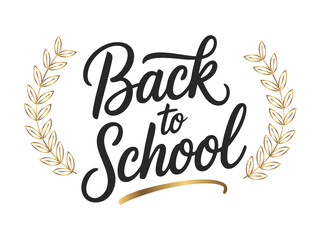 Back to school. Handwritten text. Lettering. School education. Banner, poster. Vector illustration