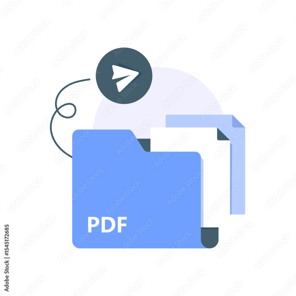 Poster share or send with pdf document file format concept,simple style of graphic element, icon