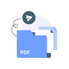 share or send with PDF document file format concept,simple style of graphic element, icon