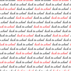 Back to school. Handwritten text in a line. Seamless pattern. Vector illustration