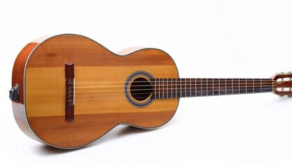 handcrafted cavaquinho isolated on a white background intricately detailed brazilian style acoustic guitar product photography for musicians luthiers music stores