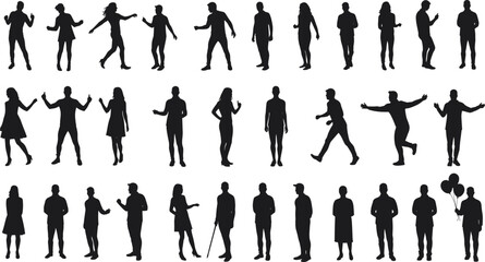 Versatile Human Silhouettes in Various Poses and Activities for Creative Design and Illustration