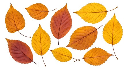 Fototapeta premium Autumn leaves scattered, showcasing the vibrant colors of fall