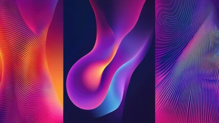 A set of three colorful images, each with a unique color scheme
