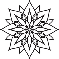 Black and white floral design with abstract star elements, perfect for vector illustration or tattoo art