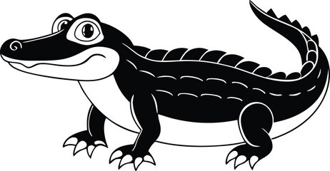Vector illustration of a cartoon crocodile