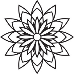Silhouette Mandala, Flower Design Vector Art