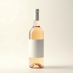  Wine Bottle Mockup with Blank Label – Realistic Glass Bottle Packaging Template for Branding, Logo Design, and Product Presentation on Clean Background