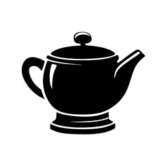 Teapot Silhouette Elegant Beverage Container Illustration