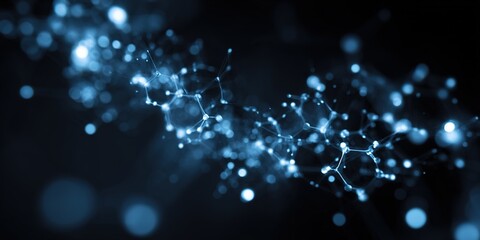 Abstract background of science and innovation technology. Technical background with molecular structures and chemical engineering. High quality