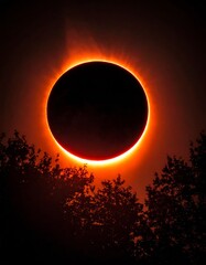 Naklejka premium Full solar eclipse background