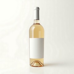  Wine Bottle Mockup with Blank Label – Realistic Glass Bottle Packaging Template for Branding, Logo Design, and Product Presentation on Clean Background
