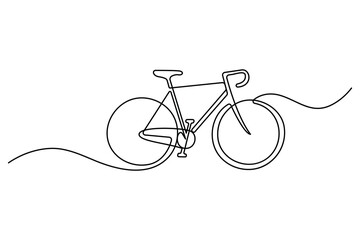 Bicycle continuous one line drawing outline vector art illustration isolated on white background
