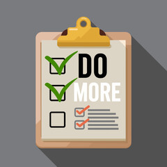 Checklist Clipboard Do More Productivity Task Management Business Concept Illustration Flat Design Graphic Vector Image Motivational Goals Achievement Success Planning Strategy Organization Time      