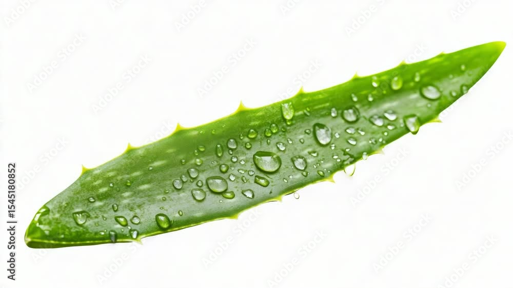 Poster close-up of a leaf with water droplets, ideal for use in nature and environmental images