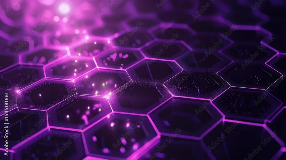 Poster A group of purple hexagons arranged in a pattern