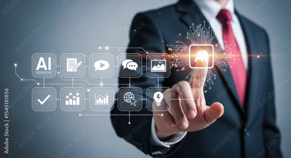 Poster artificial intelligence ai generative technology business innovation digital transformation