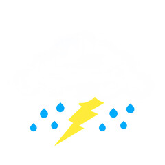 Cloud icon design is raining accompanied by lightning