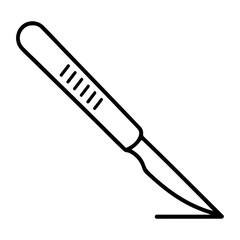 Scalpel Icon Line Art Vector of Surgical Knife for Medical and Healthcare Tools Illustration.ai