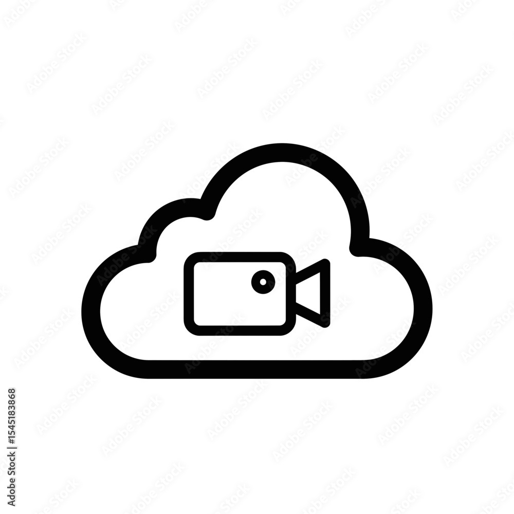 Poster cloud computing icon with video camera symbol