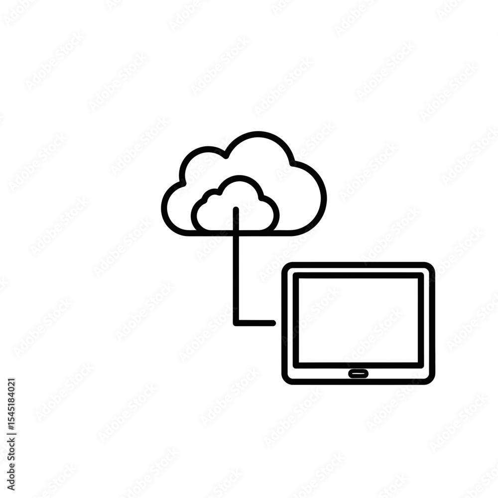 Aufkleber cloud computing icon with tablet connection