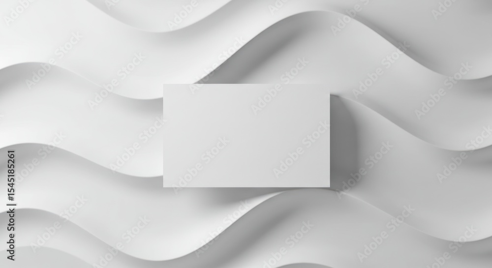 Poster white abstract wavy background with rectangular card for modern design and creative projects