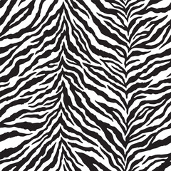 Zebra stripes seamless pattern black and white animal print texture wild background