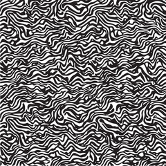 Abstract black and white wavy lines pattern seamless organic texture design