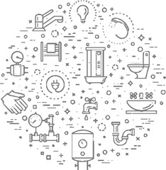 set of hand drawn icons