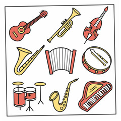 set of musical instruments
