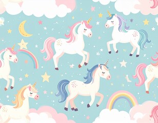 Unicorn, a mythical creature and a symbol of rainbows.