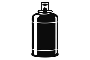Fototapeta premium Black and White Image of a Gas Cylinder with Valve and Rounded Design