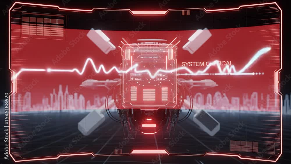 Poster technological overview: a cutting-edge, sci-fi inspired display showcasing intricate technical reado