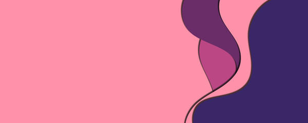 Abstract Pink  Banner with Flowing Lines