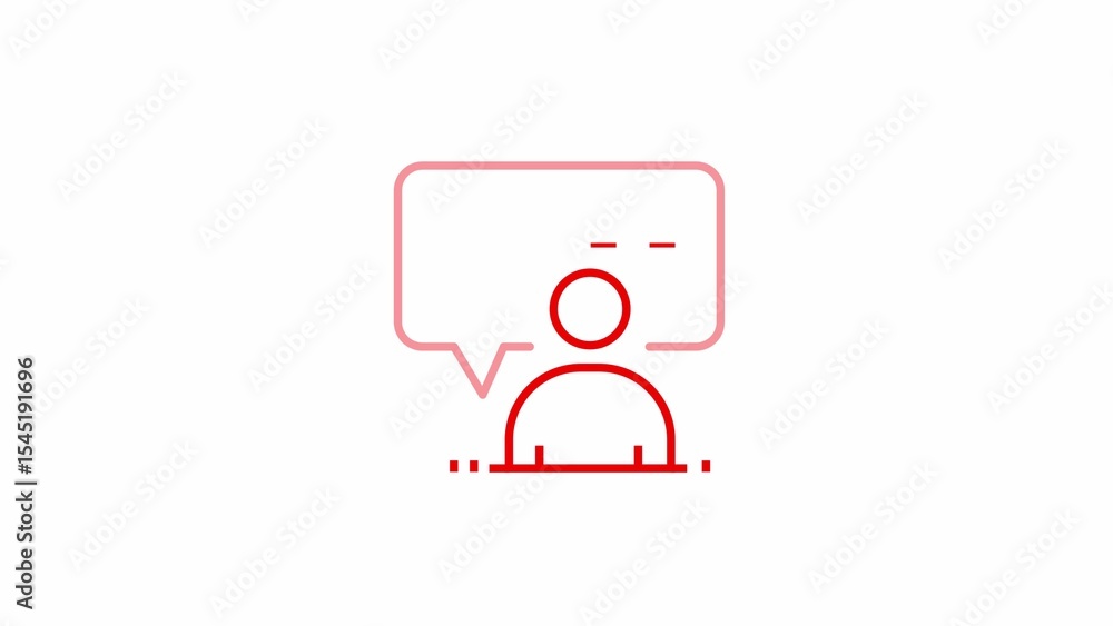 Aufkleber conceptual icon of a person communicating ideas through a speech bubble representing dialogue discus