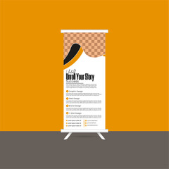 Roll Up Banner Design Template with Clean Layout, Professional Corporate Style, and Eye Catching Colors for Business Promotion