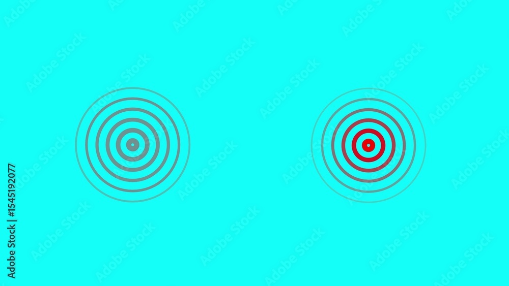 Aufkleber graphical illustration of sound wave propagation and focused signal representation in turquoise with