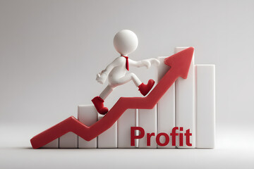 Gráfico economía finanzas escalar progresar en los negocios con beneficios