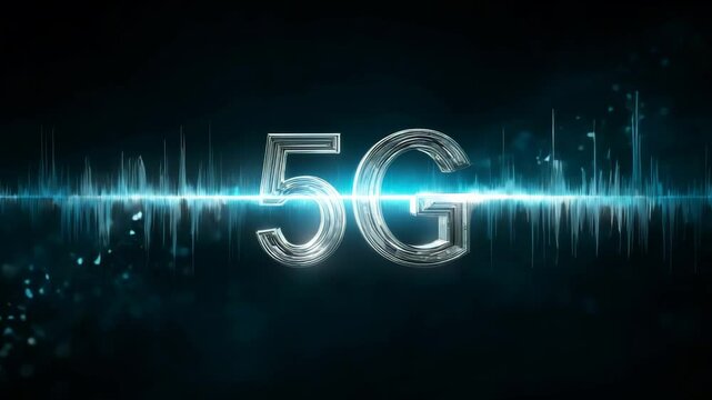 Futuristic 5G technology concept with glowing 