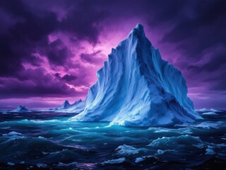Fototapeta premium Majestic Iceberg at Twilight Arctic Ocean