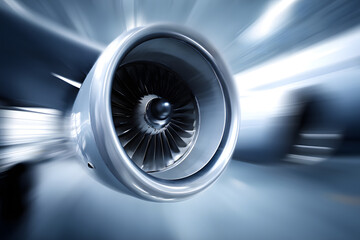 primer plano motor avión comercial
