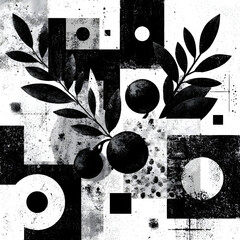 pintura abstracta en blanco y negro