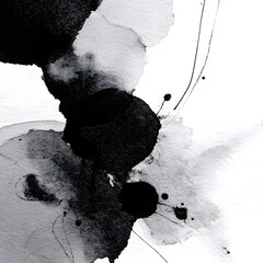 pintura abstracta en blanco y negro